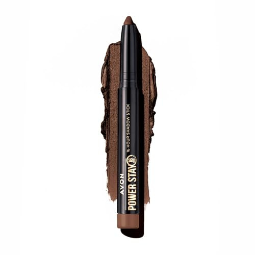 AVON Matita Ombretto Power Stay 16 Ore - Marrone Elegante | Eyeliner Lunga Tenuta con Formula Scorrevole | Definizione Occhi Impeccabile e Anti-Sbavature | 1,4g