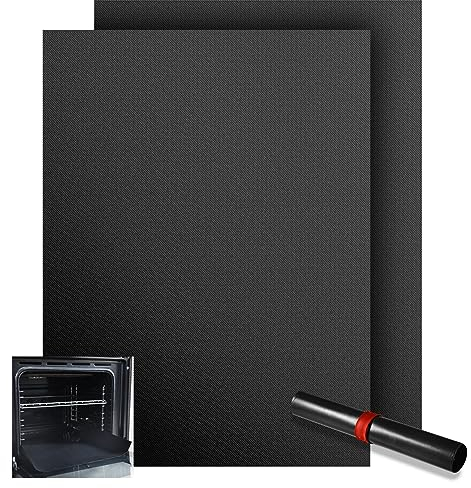 2 stück Backmatte 32,5x50cm, Backofeneinlage für Backöfen mit Umluft, Antihaftbeschichtung & strapazierfähig - Unverzichtbares Küchenzubehör für eine saubere (Grillmatte für Gasgrill)