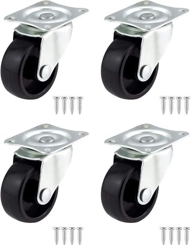 kippen 1610X2 - SET DI 4 RUOTE IN PLASTICA DA MM.50 CON PIASTRA GIREVOLE