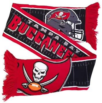 Great Branding Tampa Bay Buccaneers NFL HD Jaquard Scarf Black Red Schal - Stk