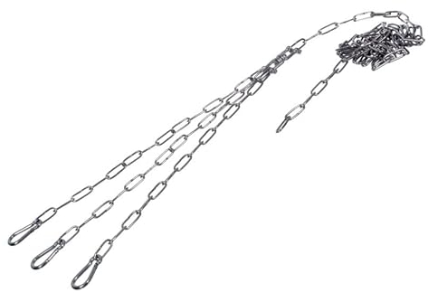 NAJDER Chaîne en Acier Inoxydable Ø3 mm pour Barbecue Rond Ø40-60 cm avec Mousqueton et Émerillon, Chaîne pour Barbecue Tournant, Pivotant, Ensemble de Chaînes de Barbecue pour Suspendre la Grille…