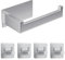 Siblaies Toilettenpapierhalter Ohne Bohren,Klopapierhalter Ohne Bohren,Selbstklebend Klorollenhalter WC Papierhalter Edelstahl Rollenhalter Toilette mit 4 Stück Handtuchhaken für Küche Bad Silber