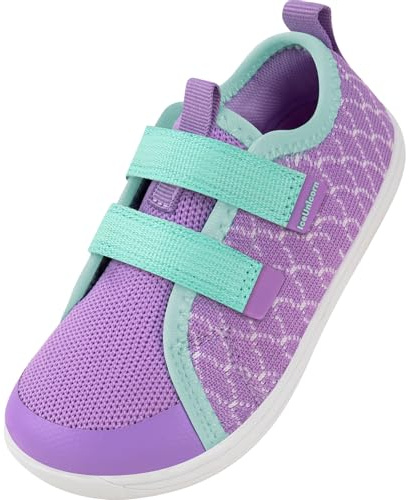 Kids Wide Barefoot Shoes Boys Girls Minimalist School Walking Shoes Trail Running Shoes Walking Sneaker(Purple, 10UK Child Wide)