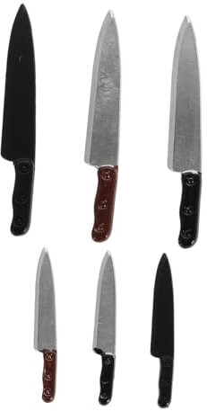 Gogogmee 6pièces Ustensiles De Cuisine Miniatures Couteaux Réalistes Accessoires Maison De Poupée Jouets Décoration Scène Modèle Rôle-Play