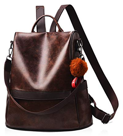 NICOLE & DORIS Mochila para Mujer de Moda de Piel sintética Impermeable Bolsa de Viaje Bolso para Damas de Gran Capacidad antirrobo café