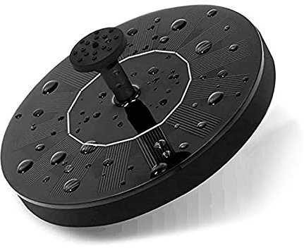 Zanfee Solar Fountain Pump, 2021 Upgraded 1.4W Solar Water Fountain with 6 Nozzles, Black Plastic Solar Powered Fountain for Garden Decoration