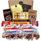 Süßigkeiten-Geschenkbox mit +20 Pralinen Ferrero Rocher, Toblerone, Kinder Bueno, Bounty Coconut, Mars, Twix und leckeren Riegeln Kit Kat und Huesitos.