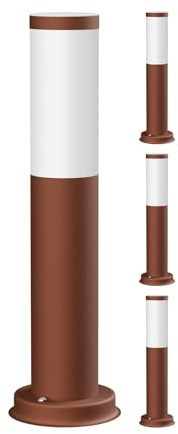 ledscom.de 4 pezzi luce di percorso/bitta PORU per esterni, IP44, 39 cm, marrone, 1x E27 max. 40W