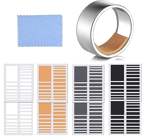 8 Sheets Invisible Ring Sizers Adjuster,Invisible Ring Sizer Adjuster and a Clean Cloth, Invisible Ring Sizers Adjuster for Loose Rings Spacer Silicone Guard Ring Clips Jewelry Ring Tightener