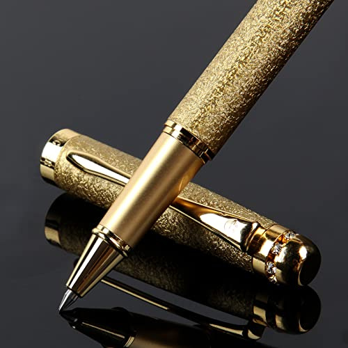 BOCIYER Rollerball Pens, Luxury Designer Gift Set for Men & Women, Refillable, Personalised, Fancy Pen Set (Gold)