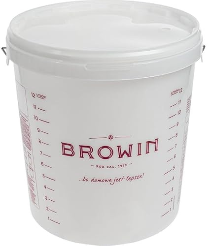 DIAH DO IT AT HOME 15L Fermentation Bucket by Browin - Complete Kit with Airlock & Rubber Bung - Professional Graduated Scale for Precision DIY Beer, Wine & Cider - Compact Homebrew (No tap)