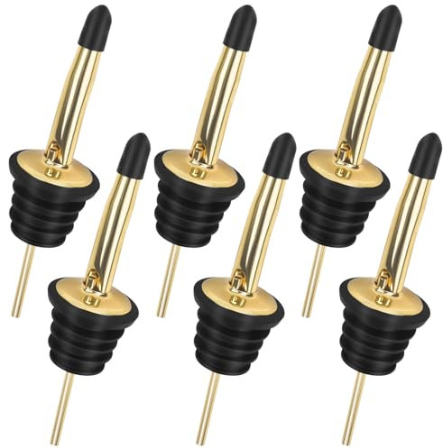 6 Pezzi Tappi Bottiglie Vino Acciaio Inox, Tappo Dosatore Olio, Versatori Beccuccio Conico Versatore Per Liquori Per Bar, Pub, Liquori Olio D'Oliva Sciroppo Di Caffè Bottiglia Per Salsa Di Soia