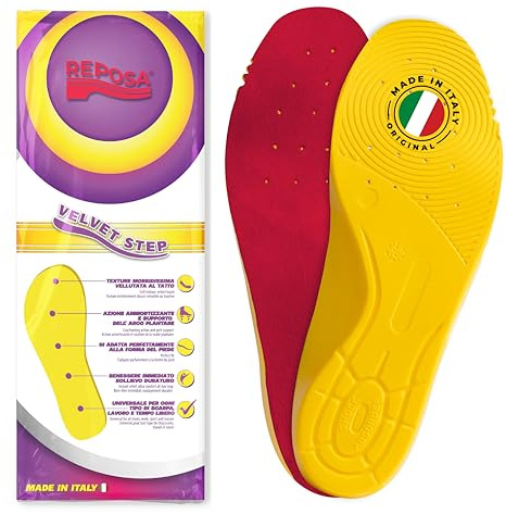 REPOSA Velvet Step - Plantillas Ortopédicas para Botas y Zapatos Hombre y Mujer con Textura Aterciopelada, Plantilla para Zapatillas de Trabajo, Deporte y Uso Diario - Universal, Acción Amortiguadora
