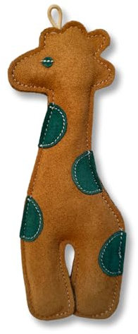 ChronoBalance Giraffe Nachhaltiges Hundespielzeug aus Leder und Jute mit Kokosfaser-Füllung – Donut, Elefant, Schildkröte, Giraffe– Umweltfreundlich, Langlebig, Zahnpflege, Sichere Naturmaterialien