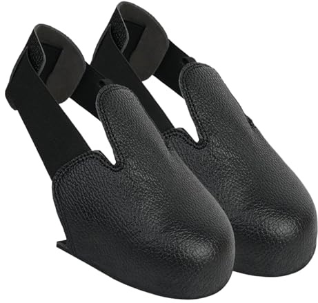 Tewzafiya Cubiertas para puntera de acero para zapatos – 1 par de protectores de punta de acero – Soportes para pie con correas elásticas protección banda ataque trabajo caminar