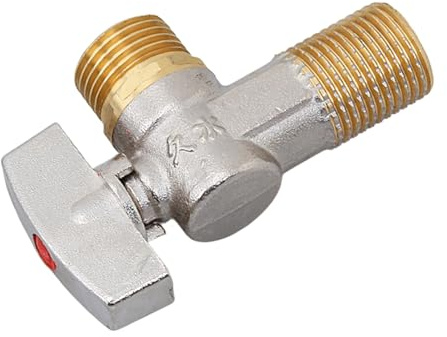 Válvulas de cierre de 1/4 de vuelta para cocina, baño, salida de entrada de 1/2 pulgada con adaptador de 3/8 pulgadas, ideal para válvulas interiores gruesas de agua fría y caliente