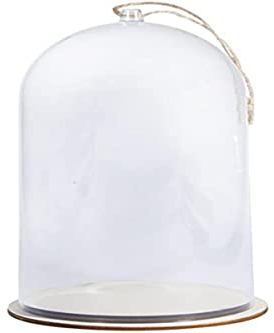 Rayher Cloche avec socle, transparent, 1 pce., plastique, Ø 11cm, H 19cm, arts créatifs, protection de décorations miniatures, pâques, Noël -46123000