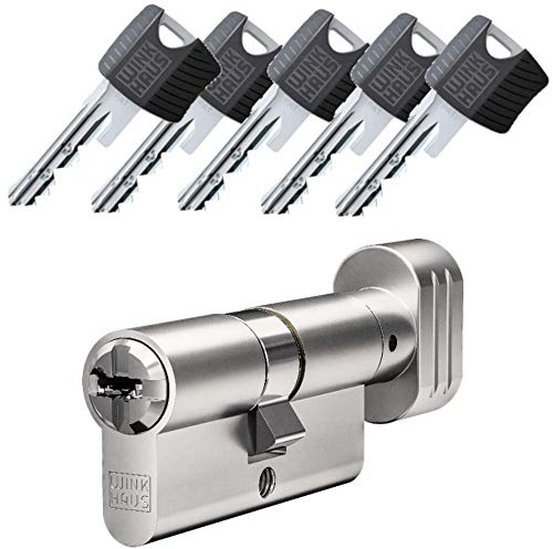 WINKHAUS keyTec RPE Knaufzylinder | 30-30K | Knauf Schließzylinder Tür-Zylinder mit Aufbohrschutz und Pickingschutz | Patentschutz (2029) | 5 Schlüssel & Sicherungskarte | Einzelschließung