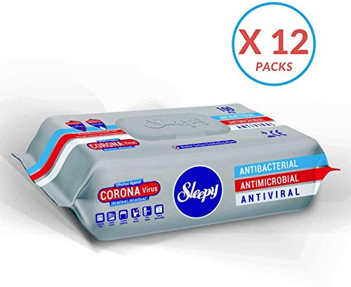 Carton de 12 Paquets de lingettes désinfectantes