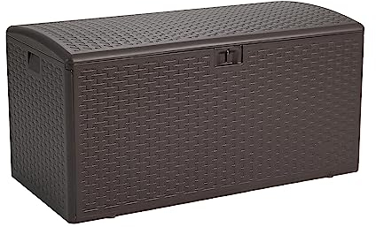 Amazon Basics Organisation and Storage Outdoor Deck Box, 375 litre, Brown