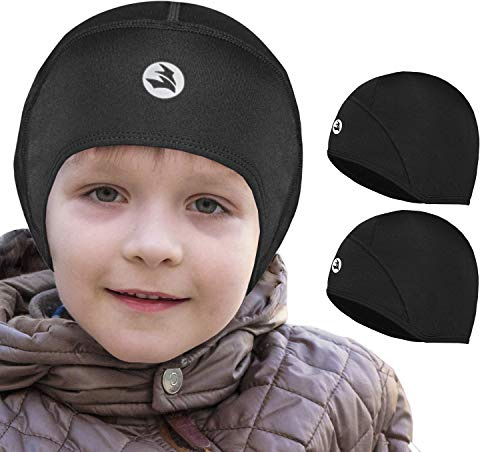 EMPIRELION Kids Thermal Helmet Liner Skull caps Lightweight Youth Sports Running Beanie Cover Ears Boy Girl