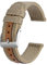 BISONSTRAP Sportliche Nylon Uhrenarmband, Militär Uhrenarmbänder für Herren, 20mm, Khaki mit Silberne Schnalle
