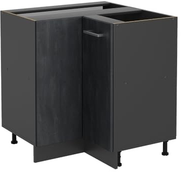 Vicco Mobile ad angolo cucina R-Line, Calce nera, 75.6 cm senza piano di lavoro, per la libera combinazione all'interno di sistemi cucina modulari