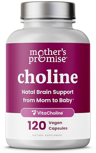 Prenatal Choline Supplements 550mg | 120 Capsules | Supports Baby’s Brain Development & Cognitive Function During Pregnancy & Nursing | Ultra Pure Natal VitaCholine, Vegan Choline Bitartrate for Women