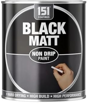 YSAMAX Matt Black Non-Drip Paint 300 ML Tin, Fast Drying Formula, Long-Lasting Protection Against Wear, Weather, And Moisture, Both Interior And Exterior, (1PCS)