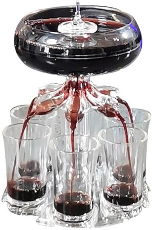 Dispensador de vasos de chupito con 6 vasos de chupito | Juego de vasos de chupito con dispensador de alcohol | Dispensador de licor y soporte para bebidas Shots con 6 tazas para casa