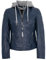 Mauritius Gipsy by Damen Echtleder Lederjacke Lammnappa Kapuze blau Größe M