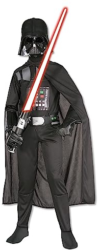 RUBIE'S STAR WARS Officiel - Costume Dark Vador - Taille 9-10 Ans - Déguisement Officiel Star Wars avec Combinaison, Cape, Masque et Ceinture - Pour Hallowwen, Carnaval, Cadeau Noël Halloween