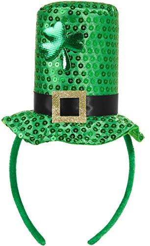 dressforfun 302544 - St. Patrick's Day Mini Zylinder, Besetzt mit grünen Kleeblättern