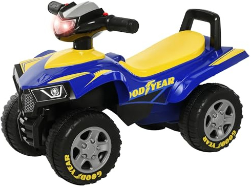 HOMCOM Barnbärare quad 18–36 månader dim. 60 L x 31 l x 42 H cm ljus och ljudeffekter blå gul