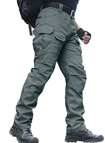zuoxiangru Pantalon résistant à l'eau pour Homme Pantalon de Travail Cargo de l'armée de Combat Tactique Coupe décontractée avec Poches Multiples
