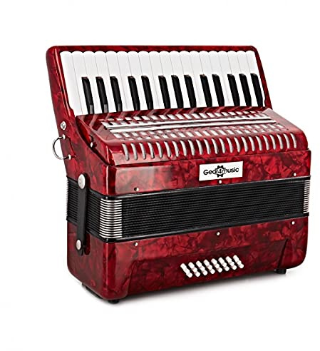 Acordeón de piano con funda de transporte y correas para el hombro
