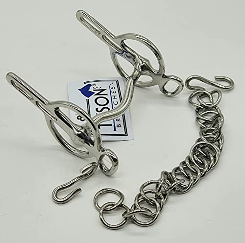 Liverpool Kandare Stange Minishetty Shetty Minipony 8,5 9,5 10,5 11,5 leichte Zungenfreiheit 2 Schlüssellöcher Tysons Silberfarben Rostfrei (8,5 cm)