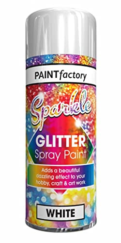 1 x Glitter White Spray Paint 200ml / 1x Pair of Disposable Gloves Decorative Creative Art and Craft by Swiss Signature