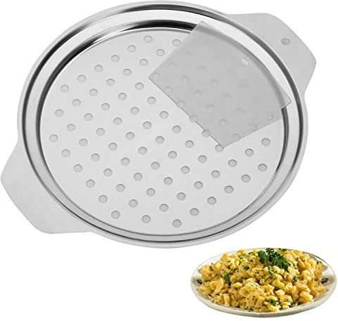 GProME Couvercle en acier inoxydable avec racloir, insert à spatzle, presse à spatzle allemande, pour raviolis, spätzle, nouilles à spätzle
