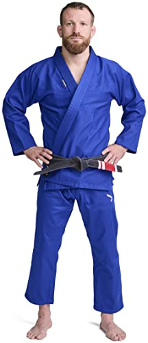 IPPONGEAR BJJ Brazilian Jiu Jitsu Einsteiger Anzug inkl weißem Gürtel [Pearl-Weave Material I 350gr/m² Stoffdichte I Reißfest]