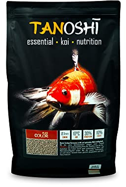 Tanoshi Koifutter - Color Plus 5 kg 3mm | Schwimmendes Allein-Koifutter für Intensive Farbentwicklung mit Spirulina…