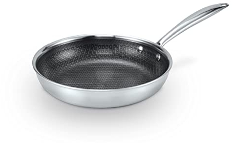 Livington Titan Pan - Bratpfanne 24 cm - Antihaft Pfanne - backofenfest - alle Herdarten - rostfreier Edelstahl - Diamant Anti-Haft-Veredelung