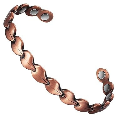 Reines Kupfer 8 Magnete Herren Damen Kupferarmband Verstellbares Gelenk Kupferarmband 3500 Gauss Effektiver Magnet 16,5 cm (C), 17 cm, Kupfer
