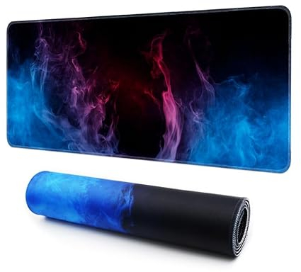 Giecy Gaming Mauspad XXL, Mousepad Groß 800x300mm,Schreibtischunterlage mit Rutschfester Gummibasis,Desk Mat für Tastatur, PC, Laptop (Flamme)