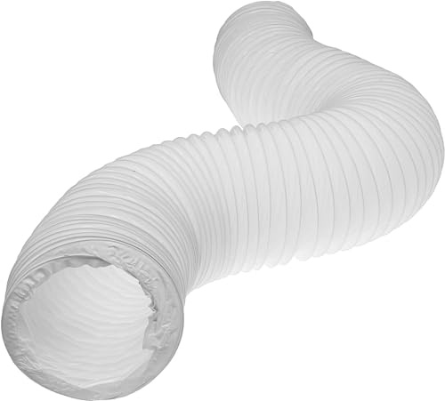 Vent Systems PVC flexslang vit DN 125 mm x 1 m lång frånluftsslang 125 mm flexibelt ventilationsrör, flexibel slang, frånluftsrör för uppvärmning och kylning luftkonditioneringssystem, torktumlare