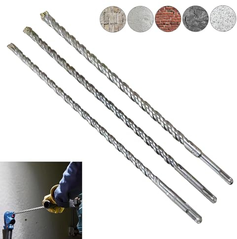 SDS Plus - Broca para martillo perforador (10, 12, 14 x 350 mm, profesional,Brocas hormigon， con 4 filos,Para Hacer Agujeros en el Hormigón, Piedra, Granito, Ladrillo, Mampostería