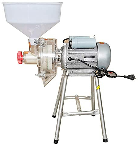 XYQUTQMK Electric Commercial Grinder, Wet & Dry Feed Mill Flour Grain,Cereals/Rice/Corn/Wheat with Funnel Heavy Duty Grinding Machine