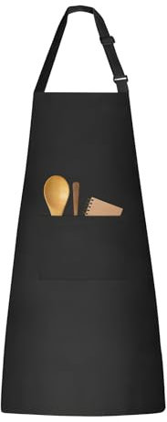 KATLKIU Grembiule Impermeabile 80x70 cm – Regolabile con Tasche Multiuso per Uomo e Donna, Perfetto per Cucina, BBQ, Giardinaggio, Bar, Ristorante, Caffetteria e Parrucchiere