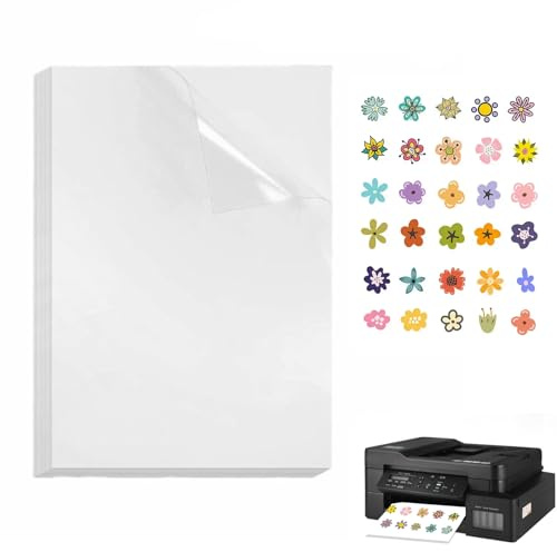10 unidades de láminas adhesivas imprimibles transparentes, papel de pegatinas para impresión propia A4, impresión imprimible, lámina autoadhesiva, etiquetas de vinilo para impresoras de inyección de