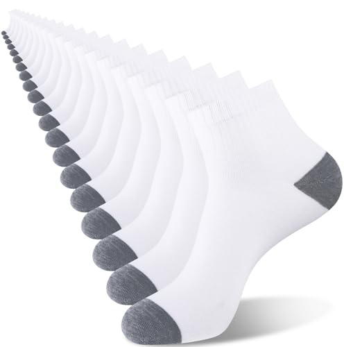 EverKnits 20 Pairs Ankle Socks For Men - Mens Socks Size 8-12/12-16 Thin Casual Bulk Socks